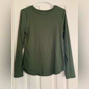 Green along Sleeve Soft Shirt